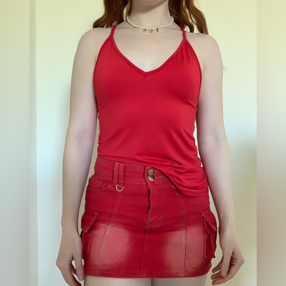 Red tank top